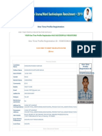 One Time Profile Registration ID for Online Application