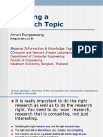 Choosing A Research Topic: Arnon Rungsawang