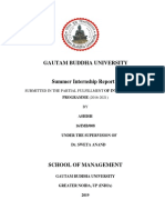 Gautam Buddha University: Submitted in The Partial Fulfillment of Integrated Mba