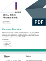 SIP Presentation On AU Small Finance Bank