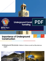 Underground Construction-Tunneling: BITS Pilani