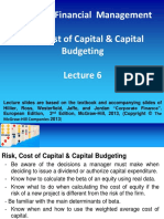 Finance& Financial Management Risk, Cost of Capital & Capital Budgeting