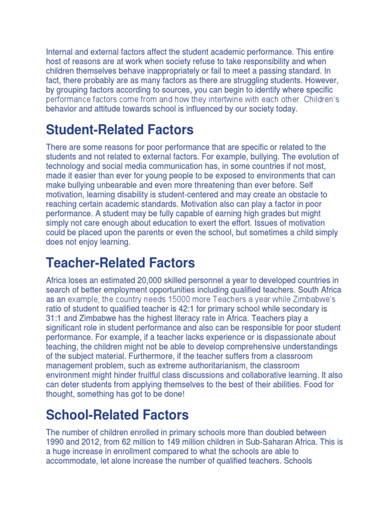 Factors Influencing Student Performance | PDF | Motivation | Motivational