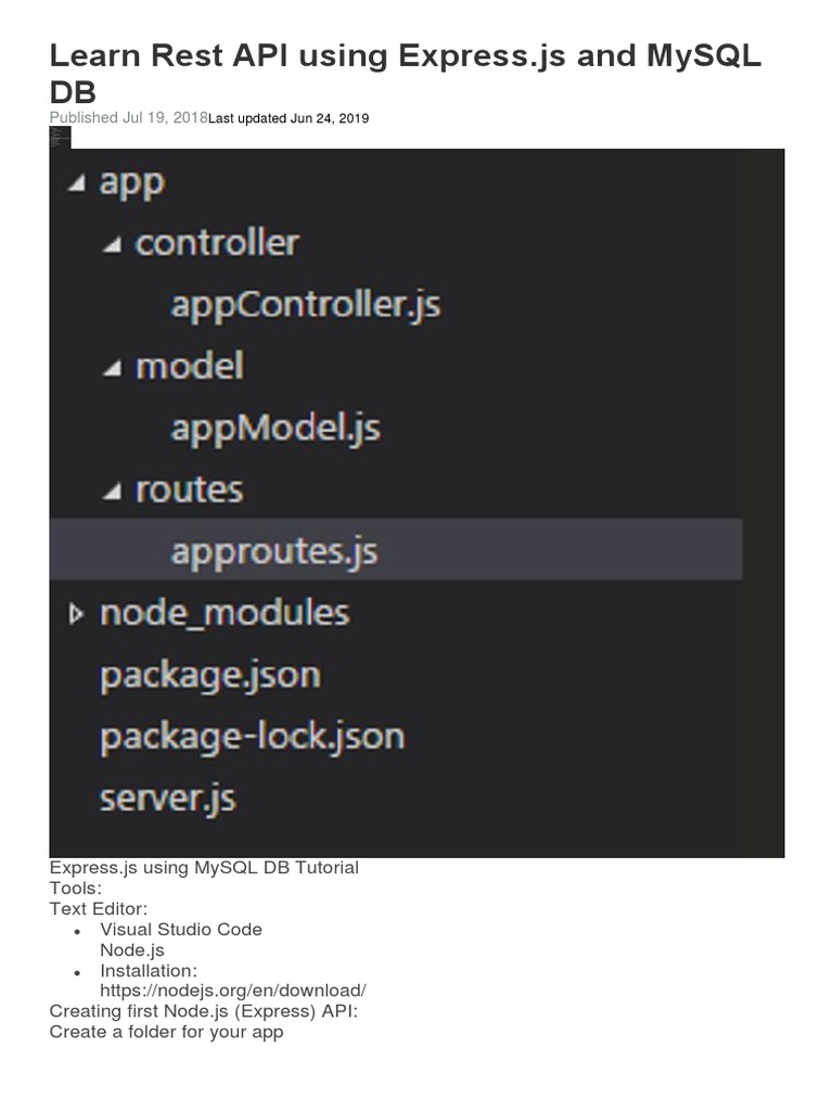 Learn Rest Api Using Express - Js and Mysql DB: Published Jul 19, 2018 ...