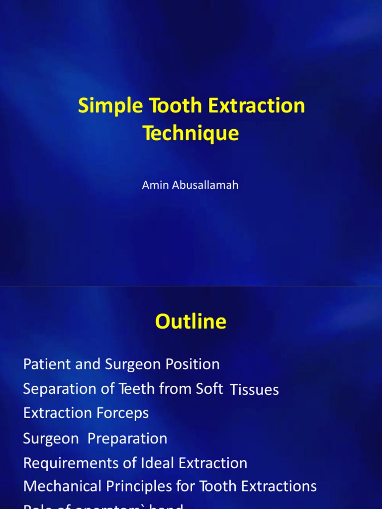 Simple Techniques for Tooth Extraction | PDF | Tooth | Mouth