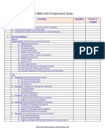 ISO 9001:2015 Preparation Steps: No Activities Deadline Person in Charges 1 Commitment