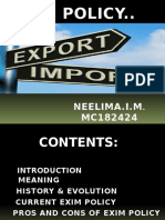 Exim Policy..: Neelima.I.M - MC182424