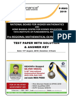 Pre-Regional Mathematical Olympiad, 2019: National Board For Higher Mathematics