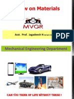 Overview On Materials: Mechanical Engineering Department