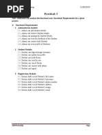 Practical: 3: Aim: Determine and Analyze The Functional Non-Functional Requirements For A Given Project