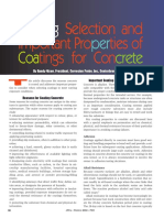 Coating Selection and Important Properties of Coatings For Concrete