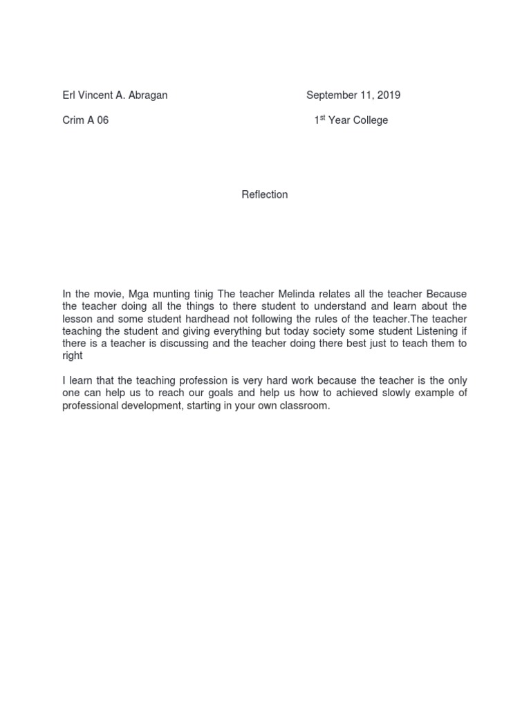 Reflection Paper | PDF | Self-Improvement | Wellness