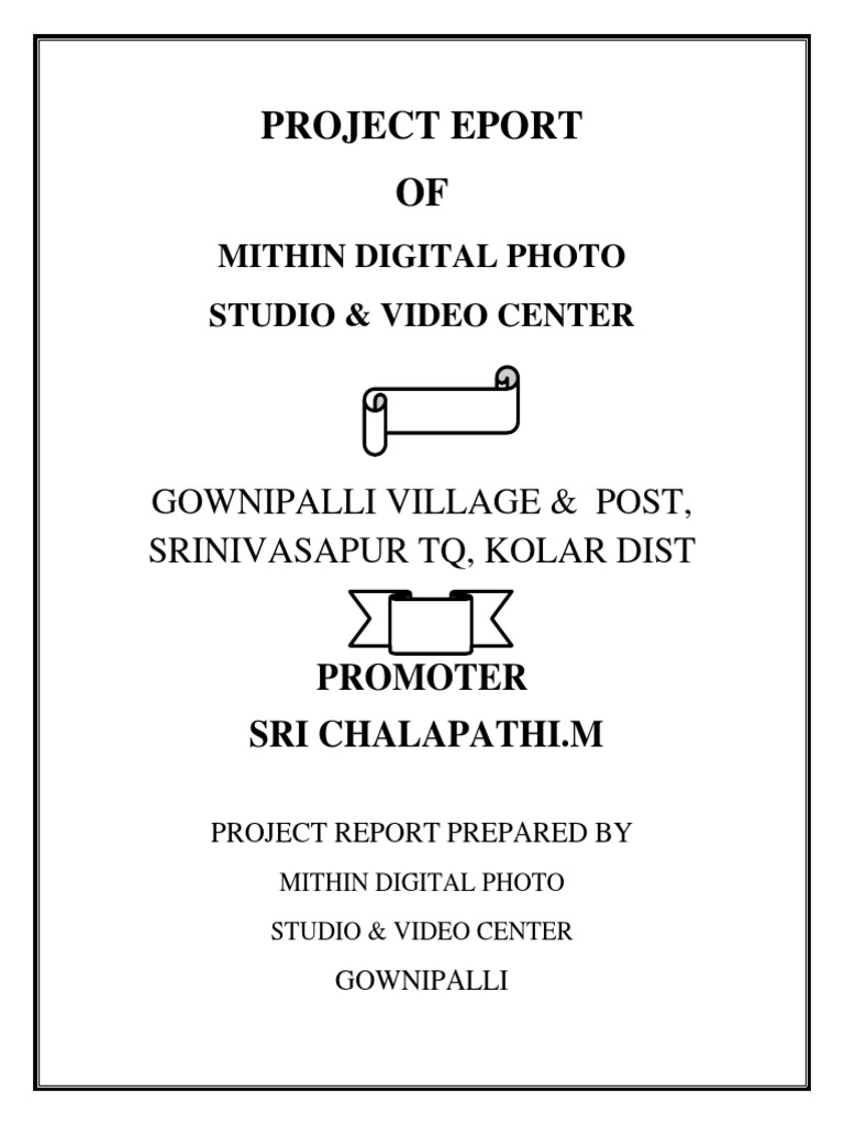 Mithin Digital Photo Studio Project Report | PDF | Economies | Business