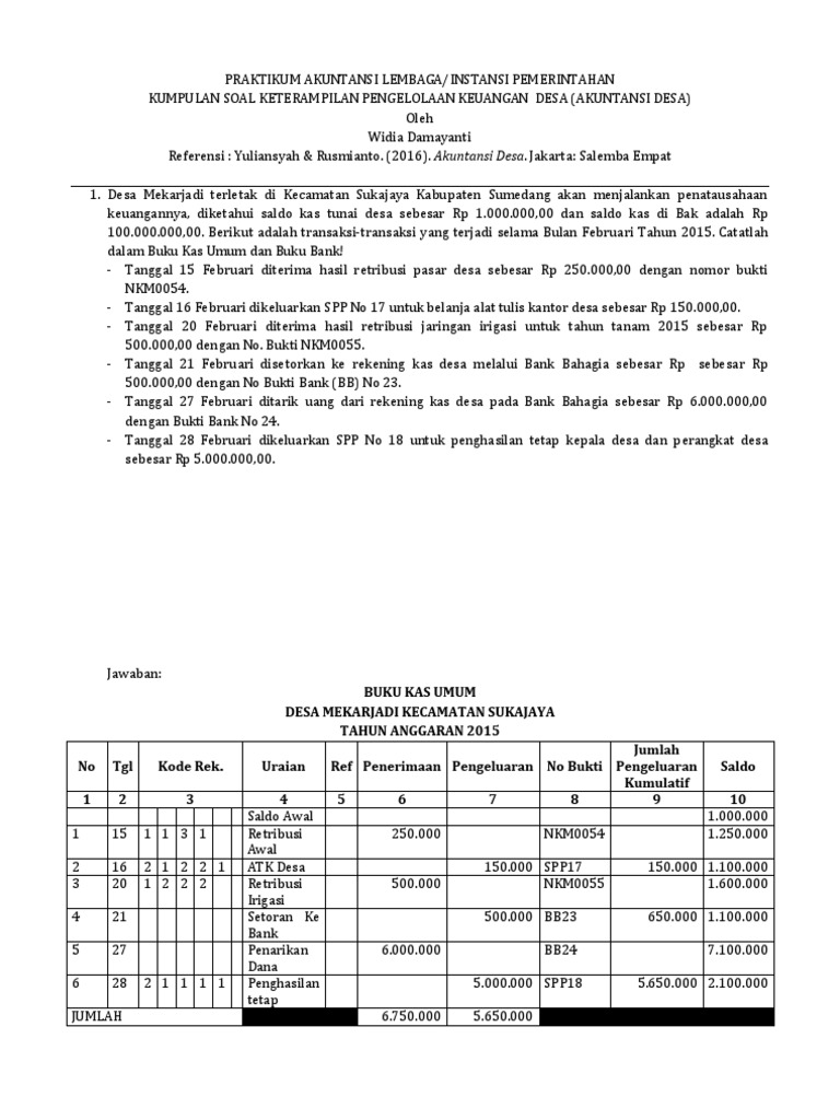 Contoh Dan Jawaban Soal Keterampilan Pra