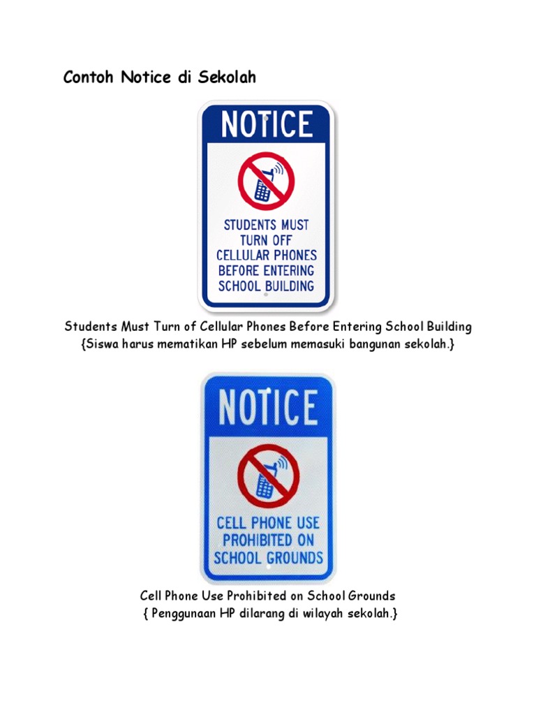 Contoh Notice Di Sekolah