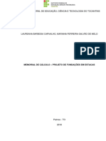 Projeto de fundações em estacas para blocos de concreto