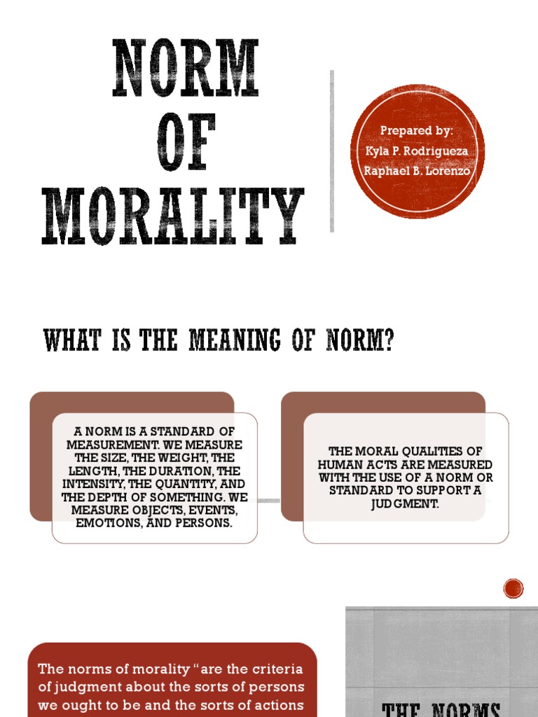 Norm of Morality PDF Conscience Morality