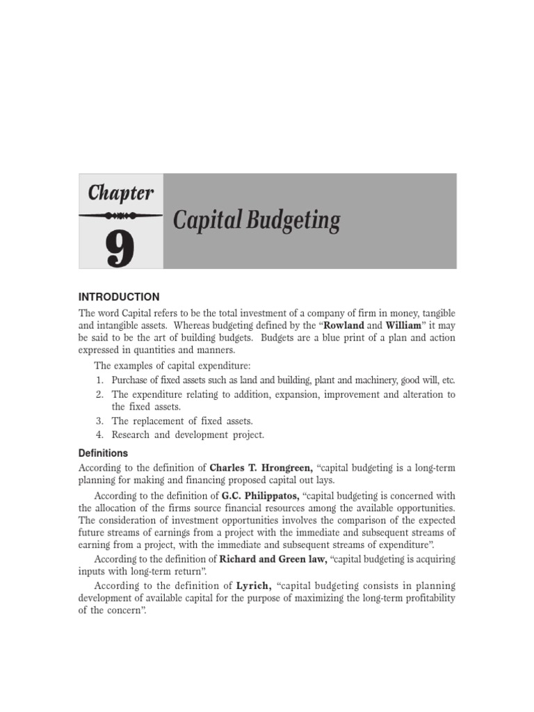 Capital Budgeting Financial Management | PDF | Net Present Value ...