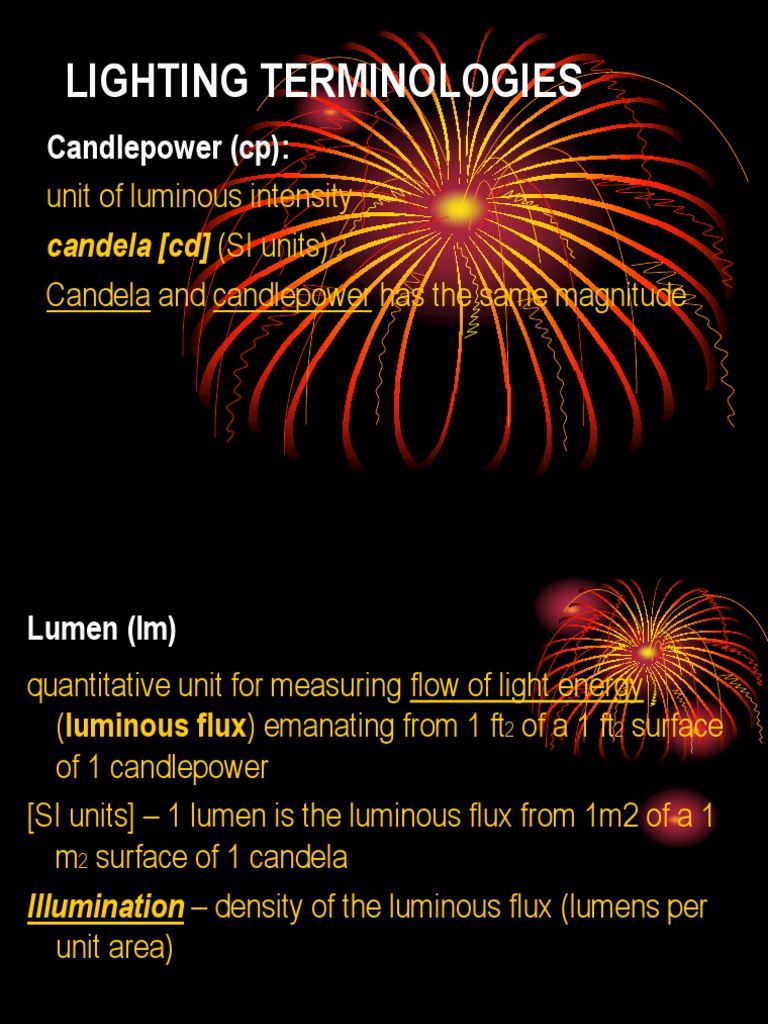 Lighting Terminologies Candlepower (CP) PDF Lighting