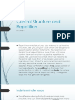 Control Structure and Repetition: By: Group 4