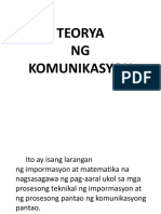 Teorya NG Komunikasyon