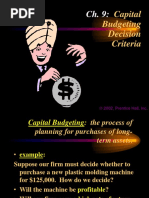 Capital Budgeting Decision Criteria: 2002, Prentice Hall, Inc