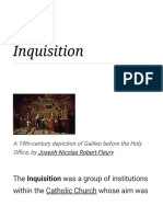 Inquisition: The Inquisition Was A Group of Institutions Within The Catholic Church Whose Aim Was