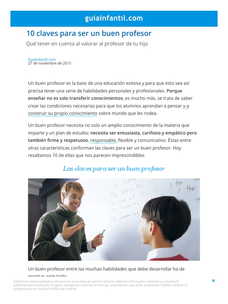 10 Claves Para Ser Un Buen Profesor Pdf Pdf Cookie Http Maestros