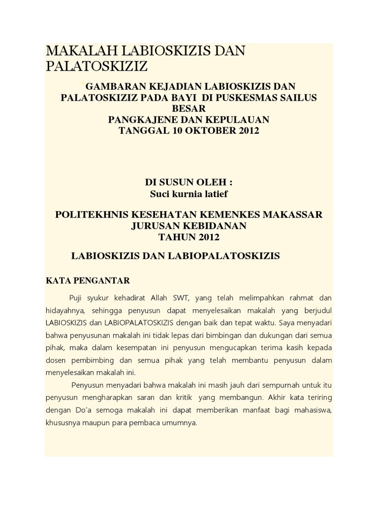 Labioskizis dan Labiopalatoskizis pada Bayi | PDF | Kajian Bahasa Asing ...