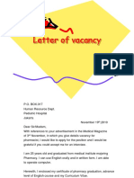 Vacancy Letter 2