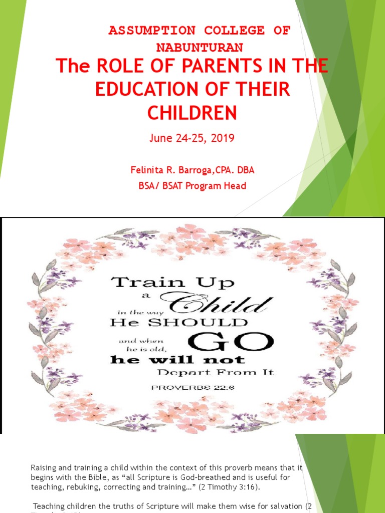 Parents' Role in Child Education | PDF | Father | Family