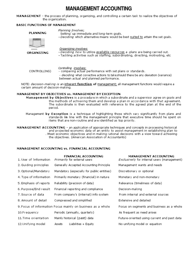 Introduction to Management Accounting | PDF | Management Accounting ...