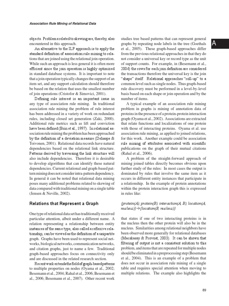 Association Rule Mining of Relational Data: Relations That Represent A ...