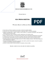 Prova Vunesp, Professor Adjunto de Educação Infantil