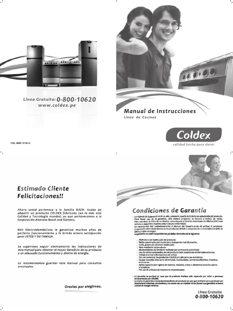 Manual de Uso Cocina Coldex 5 Hornillas | PDF | Estufa de cocina | Aluminio