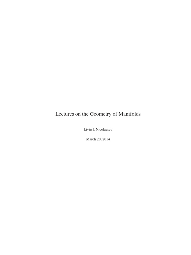 Lectures On Differential Geometry PDF PDF Differentiable Manifold