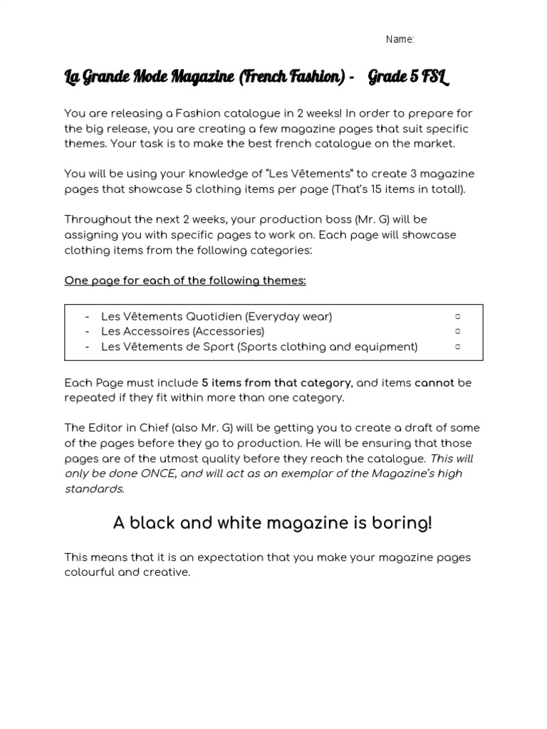 Magazine Project - Performance Task | PDF | Grammatical Number | Magazines