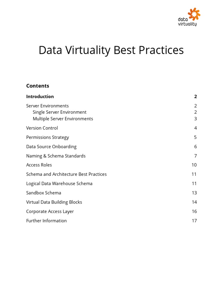 Data Virtuality Best Practices Guide | PDF | Data Warehouse | Database ...