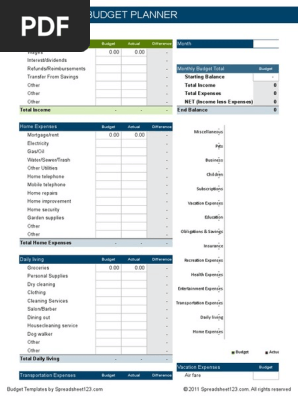 Household Budget Planner