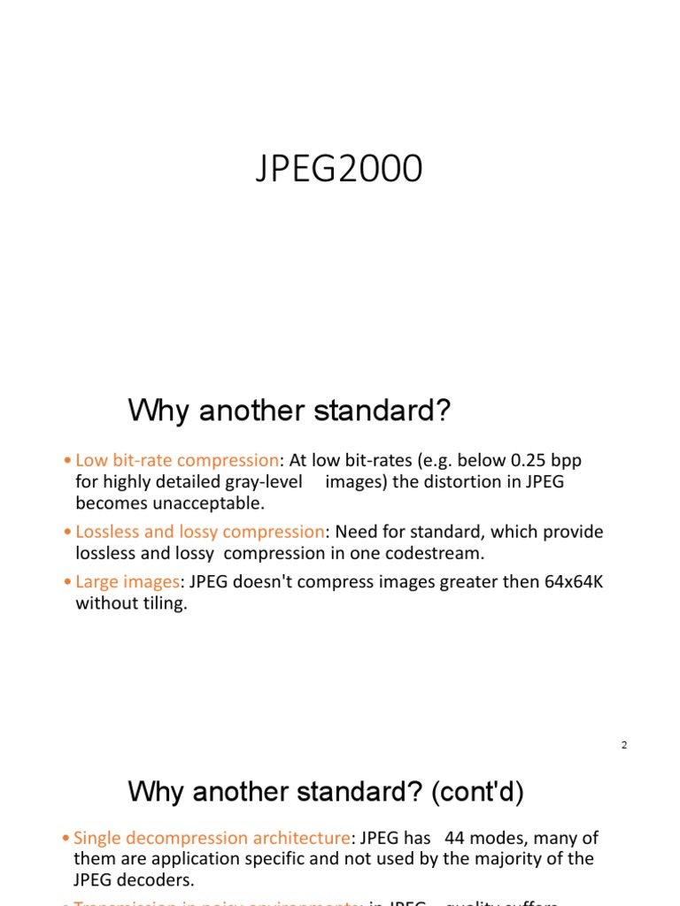Introduction to JPEG2000 Standards | PDF | Data Compression ...