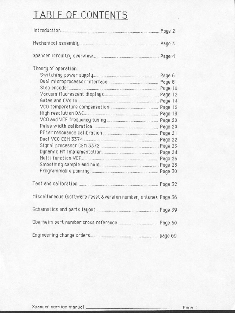 Oberheim Xpander Service Manual PDF | PDF