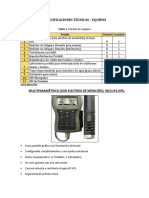 Especificacion Tecnica de Los Equipos