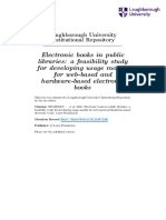 Electronic Books in Public Libraries: A Feasibility Study For Developing Usage Models For Web-Based and Hardware-Based Electronic Books