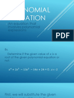 An Equation That Involves Polynomial Expressions