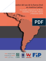 Ignacio Cano. Monitor del uso de la fuerza letal en América Latina. Estudio comparativo de Brasil, Colombia, El Salvador, México y Venezuela. 2019