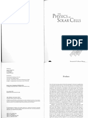 physicsOfSolarCellsNelson PDF