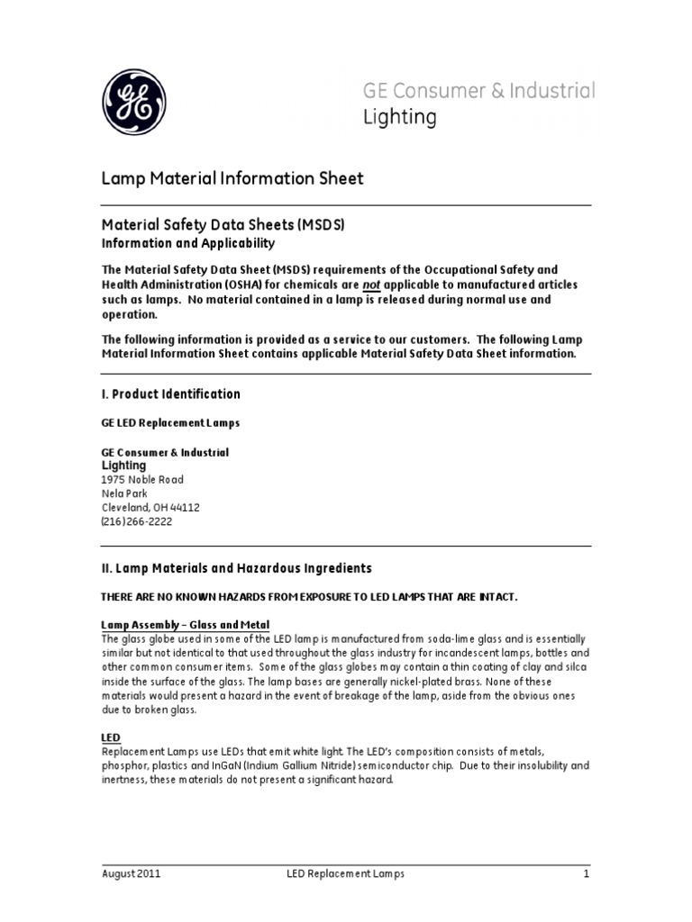 LED Replacement Lamps Safety Guide | PDF | Light Emitting Diode ...