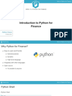 Introduction To Python For Finance: Adina Howe