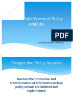 Three Major Forms of Policy Analysis