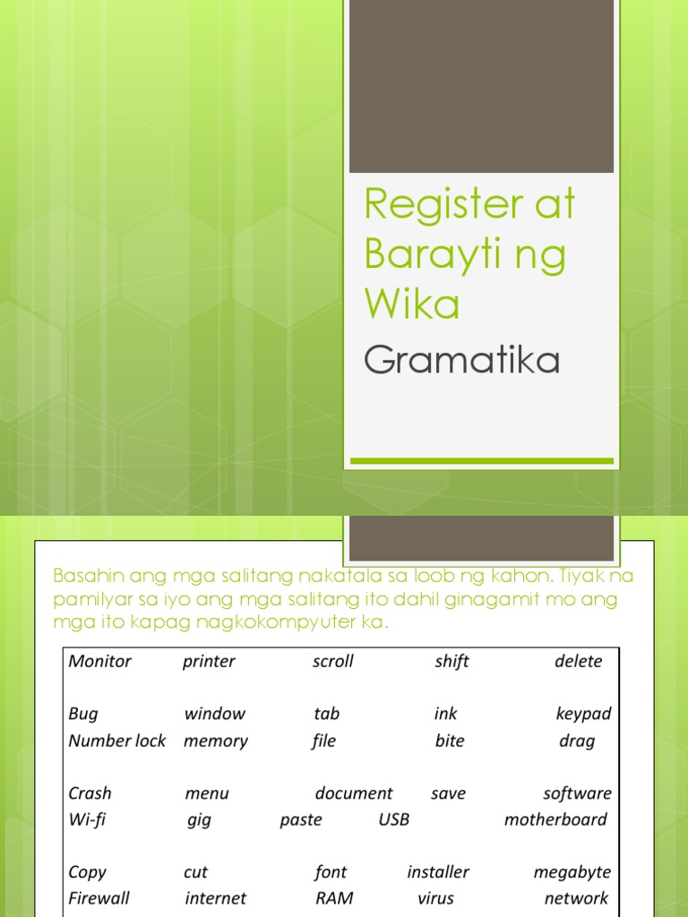 Reg at Barayti NG Wika | PDF